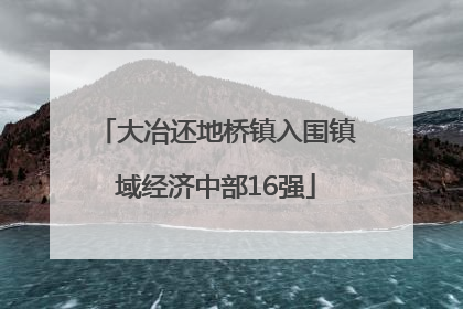 大冶还地桥镇入围镇域经济中部16强